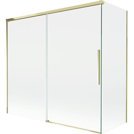 Mexen Rox paroi de douche 2 panneaux coulissants 170 + 75 x 150 cm, transparent, doré - 8C9-170-075-50-00