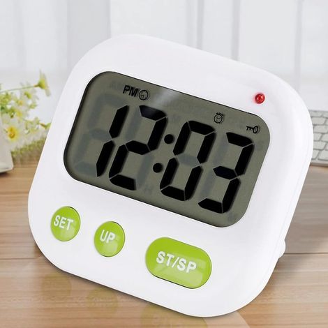 Réveil Digital Alarme Horloge Numérique Musique/Vibration LCD numérique Réveil électronique Réveil réglable Volume Sommeil (1/5)