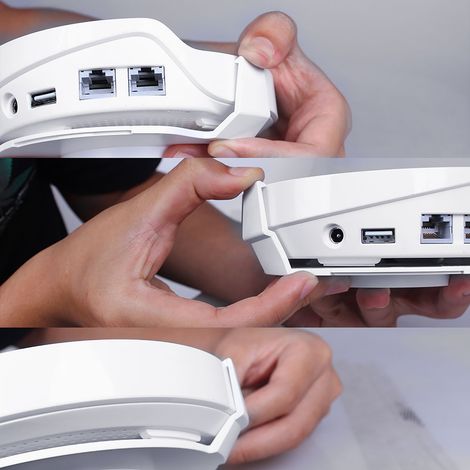 Support mural pour système WiFi maillé TP-Link Deco M9 Plus pour toute la maison, support robuste, gain de place, routeur à brancher sans fils ni vis encombrants (1/5)