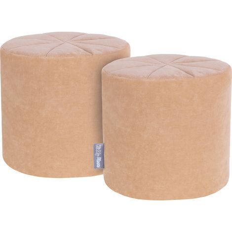 KiddyMoon Velvet Spielplatz Aus Schaumstoff Element Puff/Puff Für Hindernisläufen und Bällebad Für Babies und Kinder, Wüstenrosa (1/2)