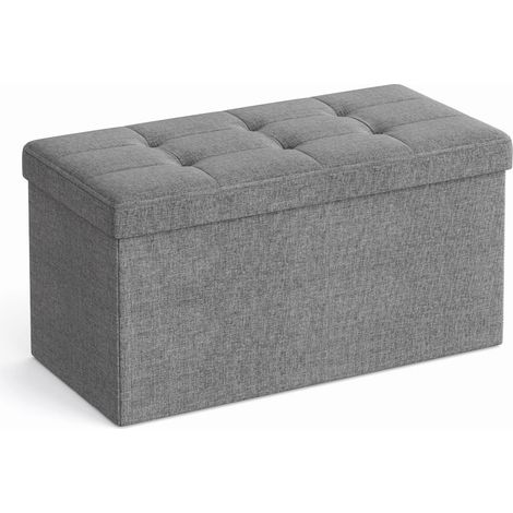Panca contenitore pieghevole in tessuto grigio chiaro (1/5)