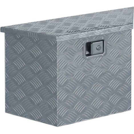 vidaXL Boîte en aluminium 70 x 24 x 42 cm Trapézoïdal Argenté (1/5)