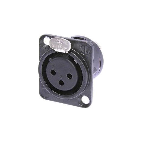 Neutrik - Base Xlr, Femmina a 3 punti, Oro, Nero, Tipo D