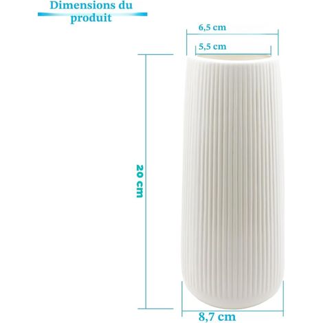 Grand vase rustique pour fleurs de 23 cm, vase en ciment avec ouverture de 10,9 cm, grands vases vert-de-gris pour herbes de la pampa, plantes sèches, salon, table, entrée, salle de