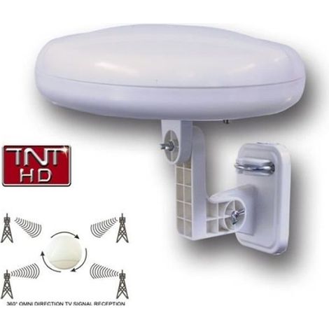 Antenne omnidirectionnelle TNT HD - HD LINE - Ronde 360° - Amplificateur 32dB - Coque imperméable