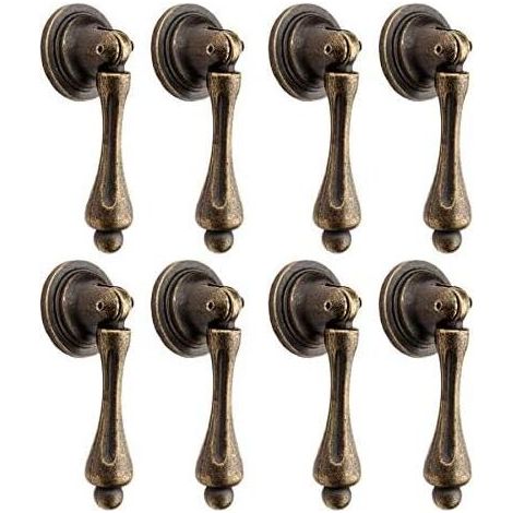 Set aus 8 dekorativen Vintage-Schubladen- und Schrankgriffen aus Bronze (1/5)