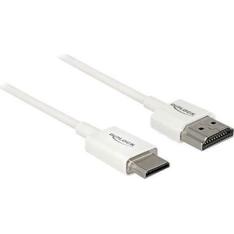 DeLOCK Slim Alta Qualità HDMI con cavo Ethernet HDMI (M) per HDMI mini (M) 1,5 m tripla coppia schermata bianca supporto…