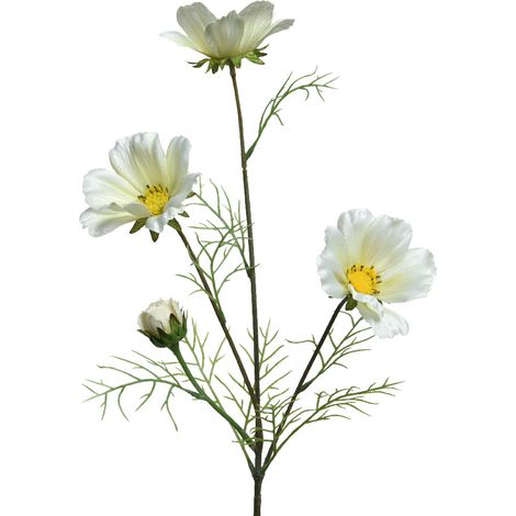 Fiore Artificiale bianco in poliestere con stelo (1/2)