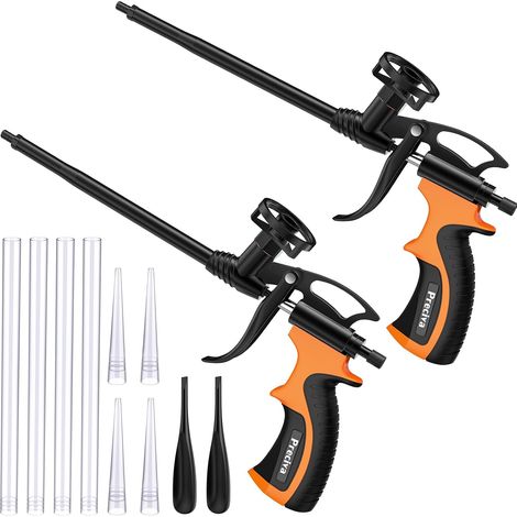 2pcs Orange PU Foam Gun Foam Filling Gun Polyurethane Insulation Spray Applicator for Sealing, Caulking (1/5)