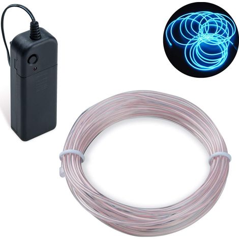 LED String Lights, Neon Flexible Luminous Battery Operated Decoration for Party/Christmas/Birthday/Evening/Wedding, 3 Lighting Modes with Remote Control, Waterproof for Indoor (Ice Blue, 3M) (1/5)