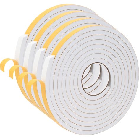 Cinta de espuma autoadhesiva 4 pcs Blanco 15mm x 5m Espuma CR vidaXL (1/5)