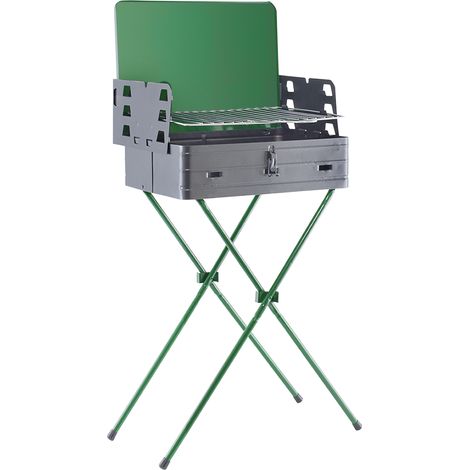 BAR007 Barbacoa resellable y convertible en maleta 42x31xH80cm parrilla de acero (1/5)
