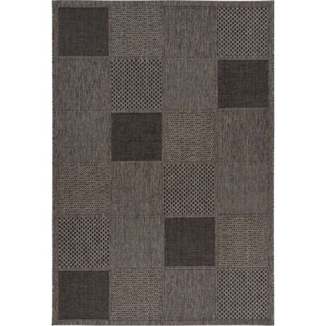 Tapis Effet Damier à Poils Courts "Sulawesi" Taupe 80 x 150 cm (1/4)