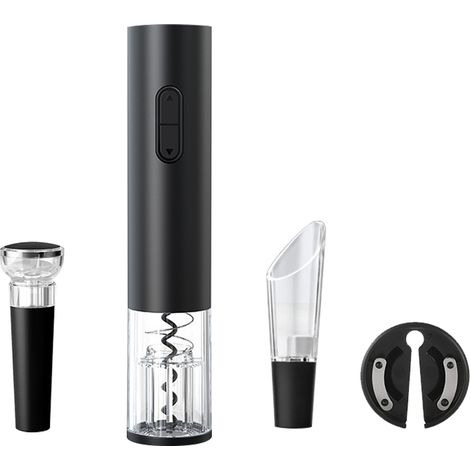Coffret tire-bouchon électrique + couteau à capsule + verseur à vin + bouchon à vin sous vide - Cadeau pour les amateurs de vin (1/5)