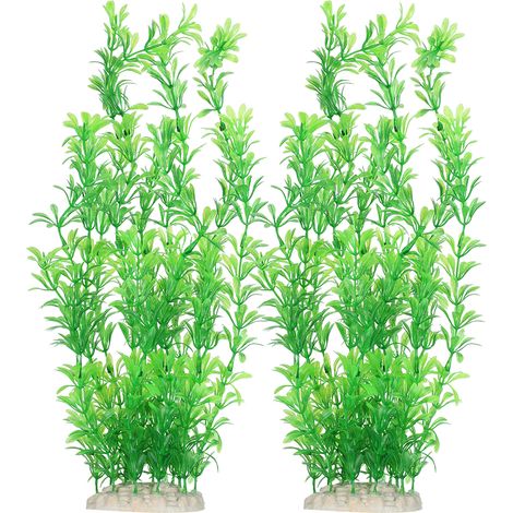 Lot de 2 feuilles de fausse herbe à cacahuètes en plastique pour aquarium, idéales pour décorer tortues et poissons. (1/5)