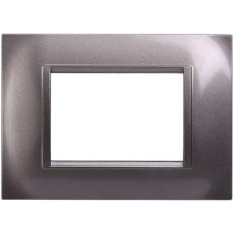 Plaque compatibles Bticino Livinglight 3 modules plastique carré couleur titane