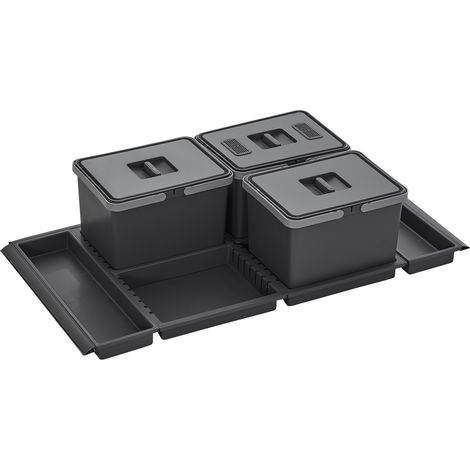 Abfallsammler Metropolis 12+12+12L Abfallsystem für Schubladenauszug Korpus 100 cm (1/5)