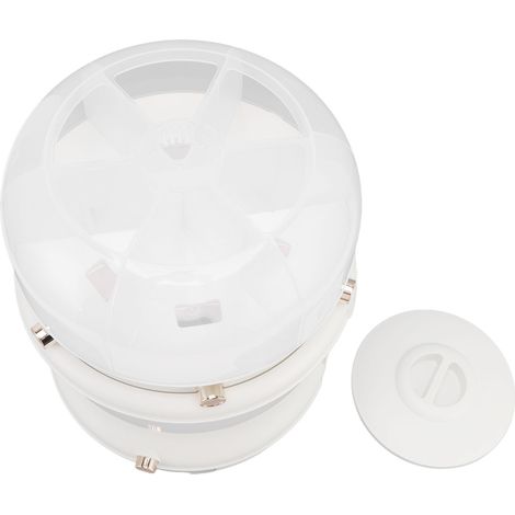 Conteneur à riz double couche de 9 kg avec distributeur de riz à 6 compartiments, seau hermétique rotatif et pressable pour aliments secs, idéal pour la cuisine (blanc). (1/5)