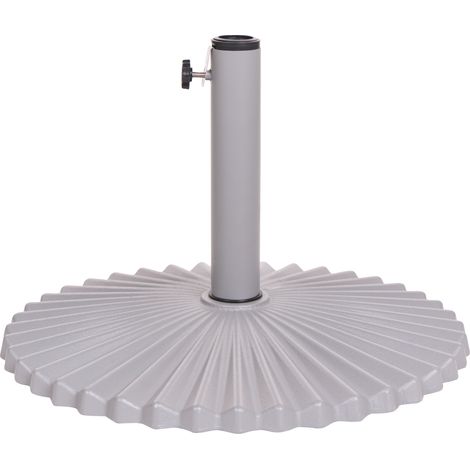 Base para sombrilla de acero acanalado con recubrimiento en polvo resistente a las manchas y agua mástil ajustable gris Carezza