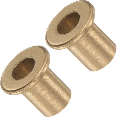 2 pièces Paliers à douille à collerette 10 mm x 14 mm x 20 mm Doré (1/5)