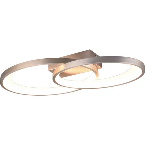 Plafoniera LED, metallo, nichel opaco, L57 cm, Malaga (1/5)