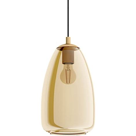 ALOBRASE luce a sospensione in ottone spazzolato ambra Ø20cm H: 110 centimetri (1/4)