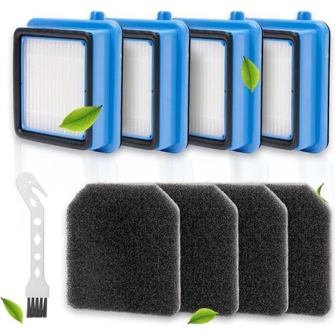 Lot de 4 Filtres pour Electrolux pour Accessoires Electrolux Q6 Q7 Q8 WQ61 WQ71 WQ81 Accessoires de Filtre pour Aspirateur,4 Filtres,4 Filtre Eponge,1 Bross,Accessoires D'aspirateur Réutilisables (1/4)