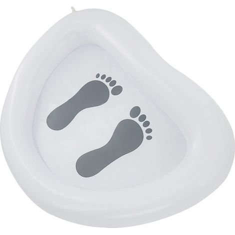 Bassin de bain gonflable pour les pieds - Piscine de pieds gonflable en PVC - Nettoyage des pieds - Semelle propre - Tapis de gravier - Blanc (1/4)