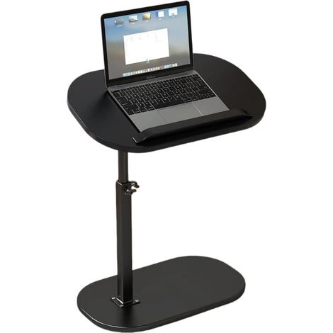 Petite table d'appoint en bois - Petite table basse - En forme de C - Réglable en hauteur - Table basse mobile - Petite table latérale - Support pour ordinateur portable - Pour salon, chambre à (1/5)