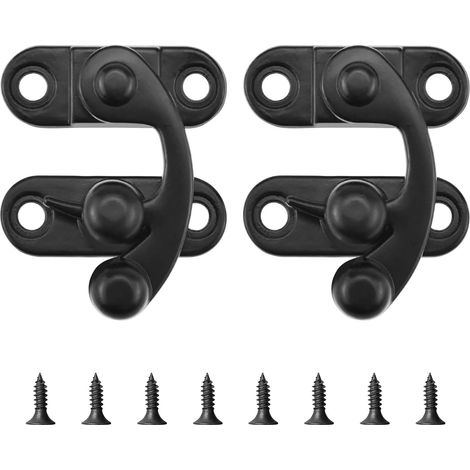 Verrou de meuble, lot de 2 unités, couleur noire, pour outils, pour installation à domicile et usage quotidien.-AquaForge (1/5)