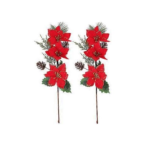Stück Weihnachtsblumenstiele, Weihnachtsblumendekoration, Weihnachtsblumenstecker (wie abgebildet 5) (1/2)