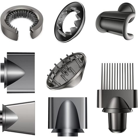 Convient pour 8 buses de diffusion pour Dyson Airwrap, accessoires de sèche-cheveux, accessoires de buse pour Dyson avec buse de diffusion/douce/lisse/modelage/deuxième génération/peigne/buse anti-vol (1/5)