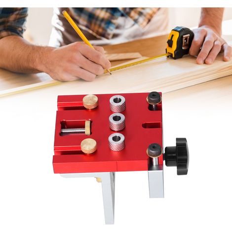 Perforateur/positionneur trois-en-un pour le perçage de rondins, de queues d'aronde et de tôles en alliage d'aluminium accessoire deux-en-un pour l'assemblage d'outils de menuiserie. (1/5)