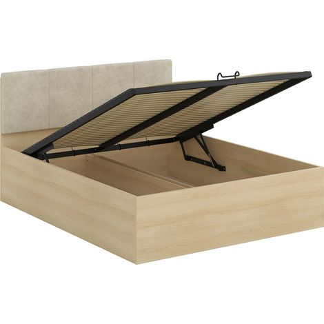 Bett mit Bettkasten 160x200cm Holzoptik (1/5)
