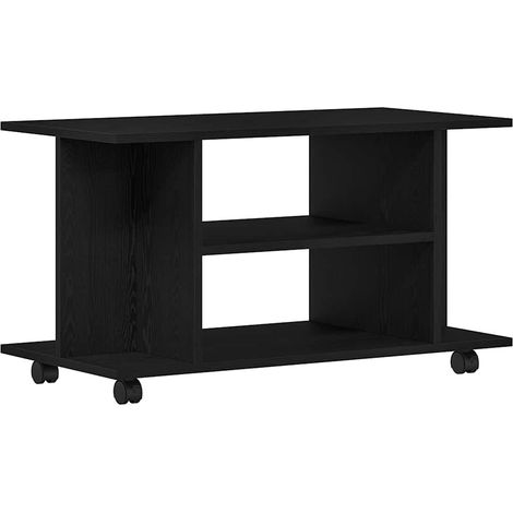 Maison Exclusive - TV-Schrank mit Rollen Schwarz Eichen-Optik 80x