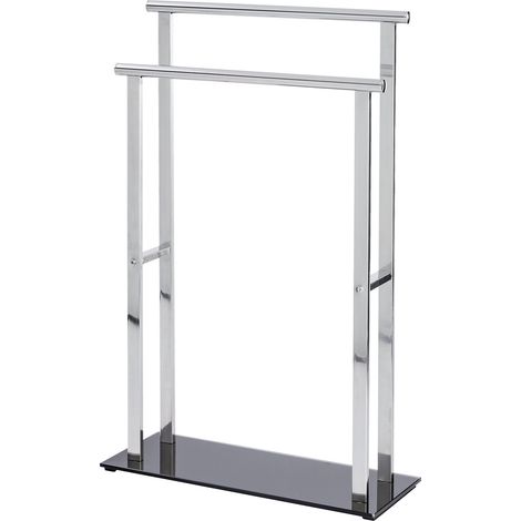 WENKO Portasalviette Lava acciaio inossidabile - porta asciugamani, Acciaio inossidabile, 52 x 81.5 x 20 cm, Lucido (1/5)