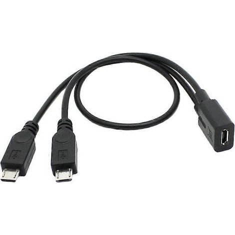 Micro-USB-Splitterkabel, 1 Buchse auf 2 Stecker, Verlängerungs-Ladekabel