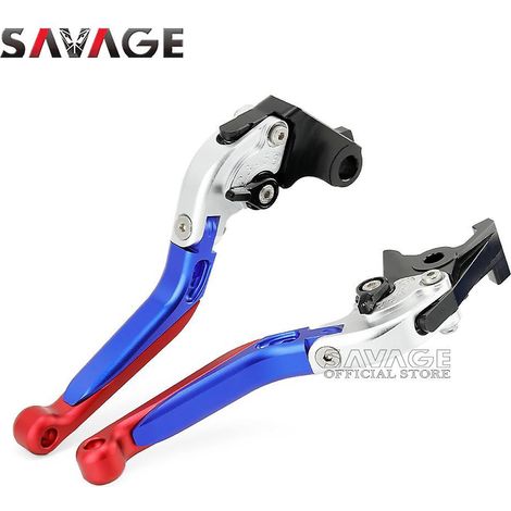 Leviers de frein et d'embrayage pour Honda NC750X, NC700X, CBR650R, CB650F, CB 600 et NC 750 : accessoires moto réglables, pliables et extensibles – Bleu argent (1/5)
