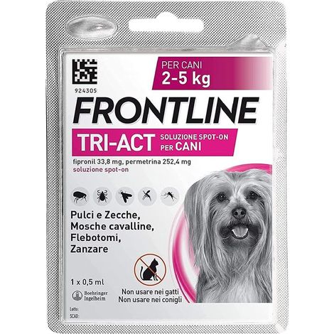 Frontline Tri-Act Cani 2-5 kg da 1 pipetta - Frontline Tri-Act Cani 2-5 kg da 1 pipetta - Confezione da 1 Pipetta (1/2)
