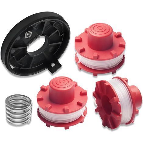 Ensemble de 3 pièces,Compatible avec Einhell GE-CT36/30Li bobines de fil de rechange pour débroussailleuse,couvercle de broche,longueur 8 m,diamètre 2 mm,nylon bobines(3 bobines,1 couvercle,1 ressort) (1/5)