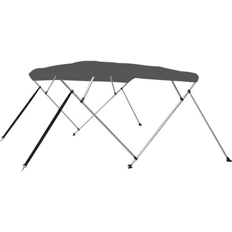 Auvent bimini bateau 4 arceaux polyester PU anthracite 243 x 210 x 137 cm - PANGIVO (1/5)