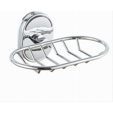 Trade Shop - Porta Sapone Saponetta Mensola Cromata Fissaggio A Parete Accessorio Bagno 52010 -