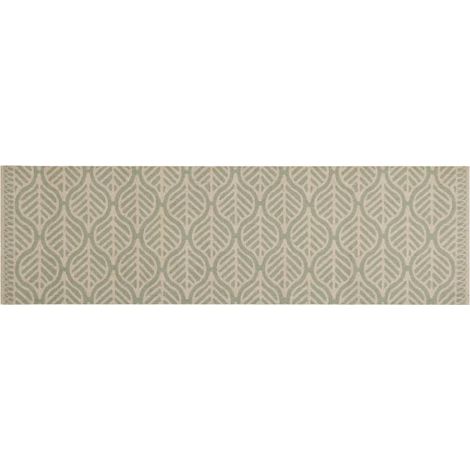 Tapis de cuisine lavable impression feuilles 45x150 cm velours (1/5)