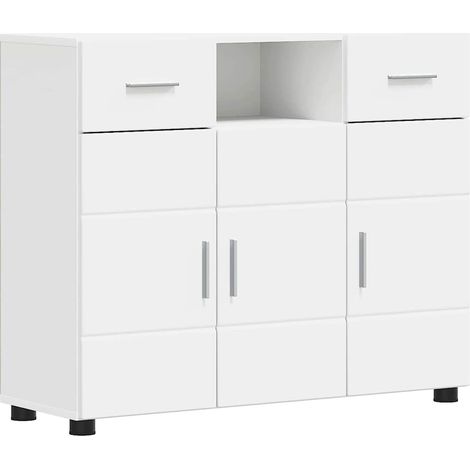 Buffet,Bahut,Meuble de Rangement avec tiroir Blanc 88.5 x 30.5 x 73 cm Bois d'ingénierie CFW44411 (1/5)