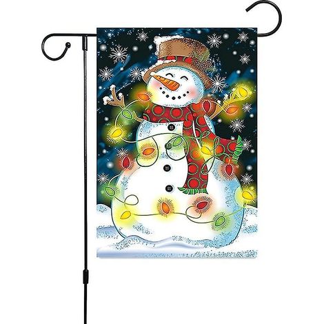 Bannière décorative de Noël, 30 x 45 cm, double face, en lin, « Joyeux Noël », pour portes de jardin extérieures (1/4)