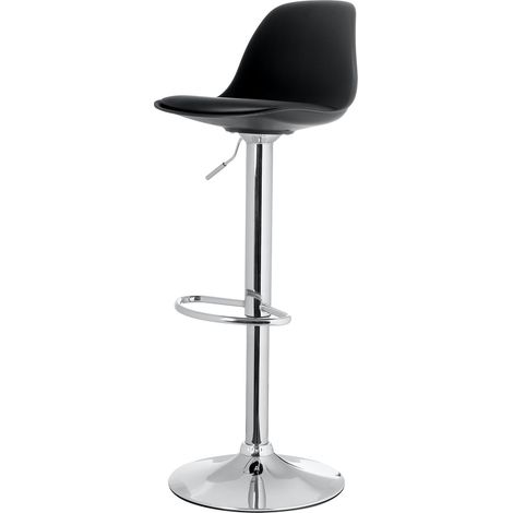 meet, Tabouret de bar BOBBA, avec coussin, lot de 2, noir (1/3)