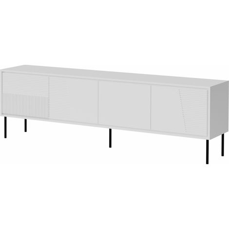 Mueble TV Charlotte 209, Blanco, Número de puertas: 0, Número de cajones: 0, 200x61x38cm