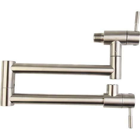 Einzelner, an der Wand montierter Kühlwasserhahn, Küchenspüle-Wasserhahn mit Doppelhalter, Einzelloch und drehbarem, faltbarem Design für Küche und Badezimmer