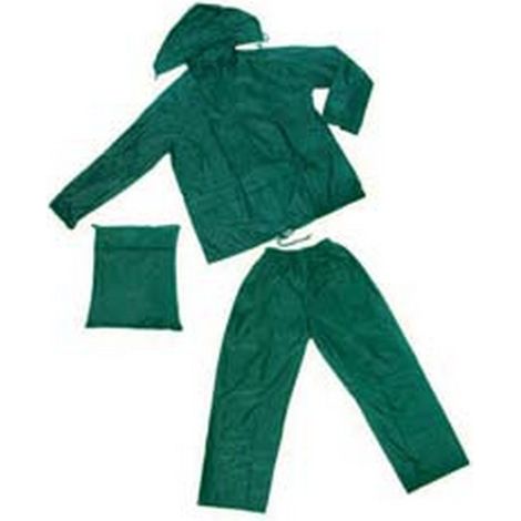 1PZ IMPERMEABILE GIACCA/PANTALONE IN NYLON VERDE - tg. XXXL
