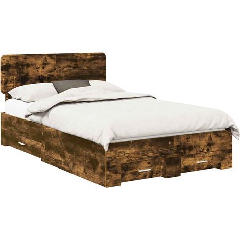 Maison Exclusive - Struttura del letto Rovere fumé 120 x 190 cm Legno multistrato